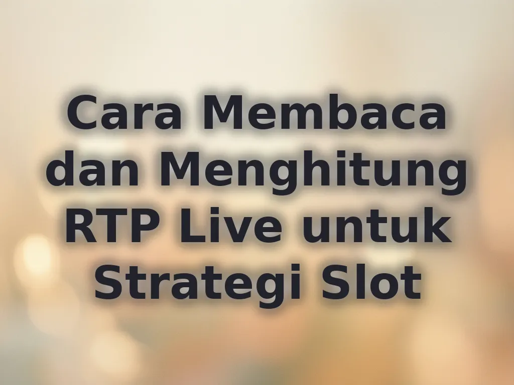 Cara Membaca dan Menghitung RTP Live untuk Strategi Slot